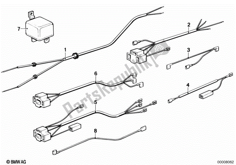 Todas las partes para Varios Mazos De Cables Adicionales de BMW R 100 RT 1000 1978 - 1984