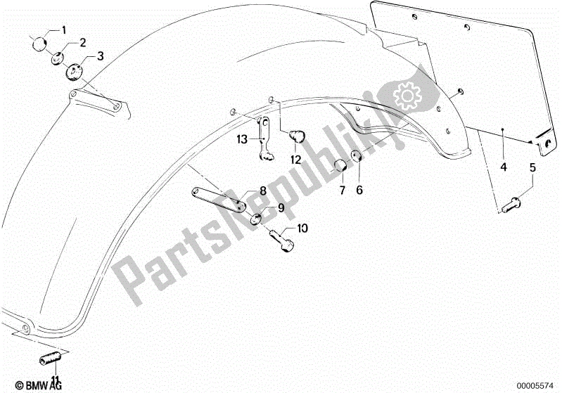 Todas las partes para Cubierta De Rueda, Trasera, Piezas De Montaje de BMW R 100 RT 1000 1978 - 1984