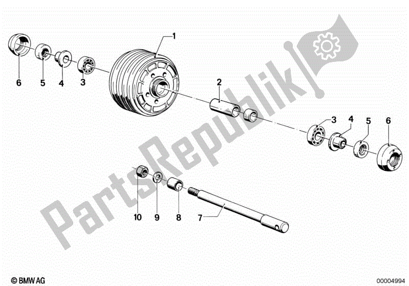 Todas las partes para Piezas De Montaje Del Cubo De La Rueda Delantera de BMW R 100 RT 1000 1978 - 1984