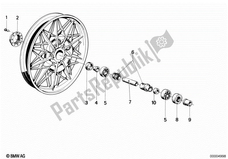 Toutes les pièces pour le Pièces De Montage De Moyeu De Roue Arrière du BMW R 100 RT 1000 1978 - 1984