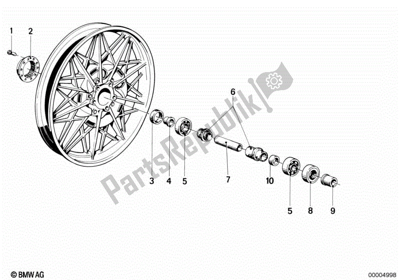 Toutes les pièces pour le Pièces De Montage De Moyeu De Roue Arrière du BMW R 100 RT 1000 1978 - 1984