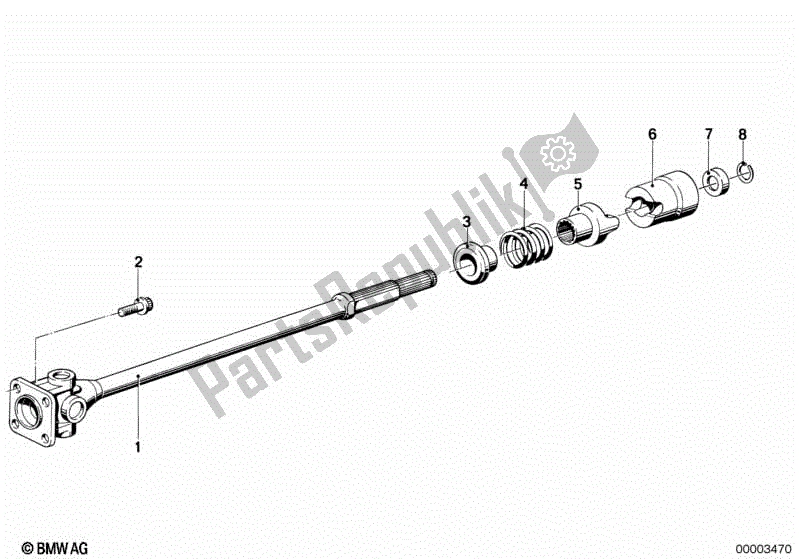 All parts for the Drive Shaft of the BMW R 100 RT 1000 1987 - 1995