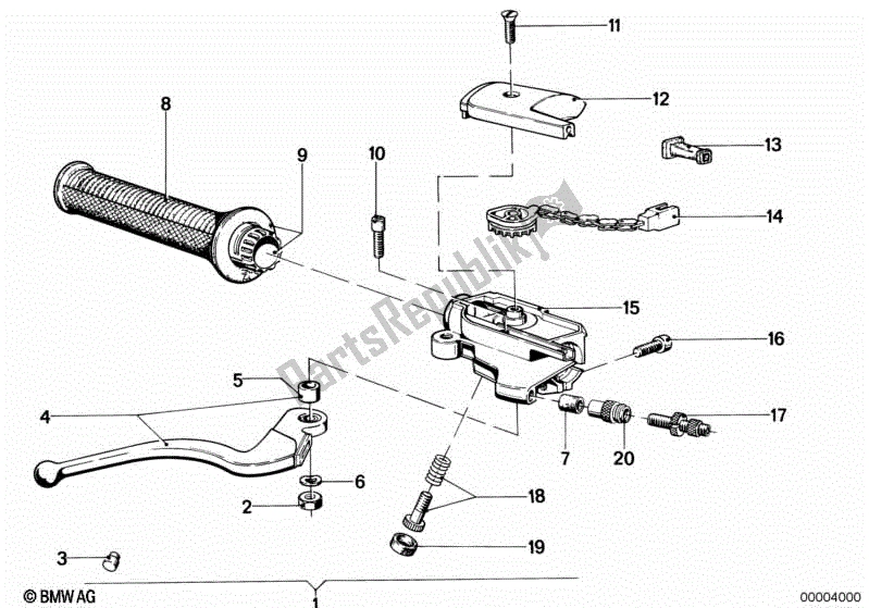 Toutes les pièces pour le Unité De Poignée, Droite du BMW R 100S 1000 1976 - 1980