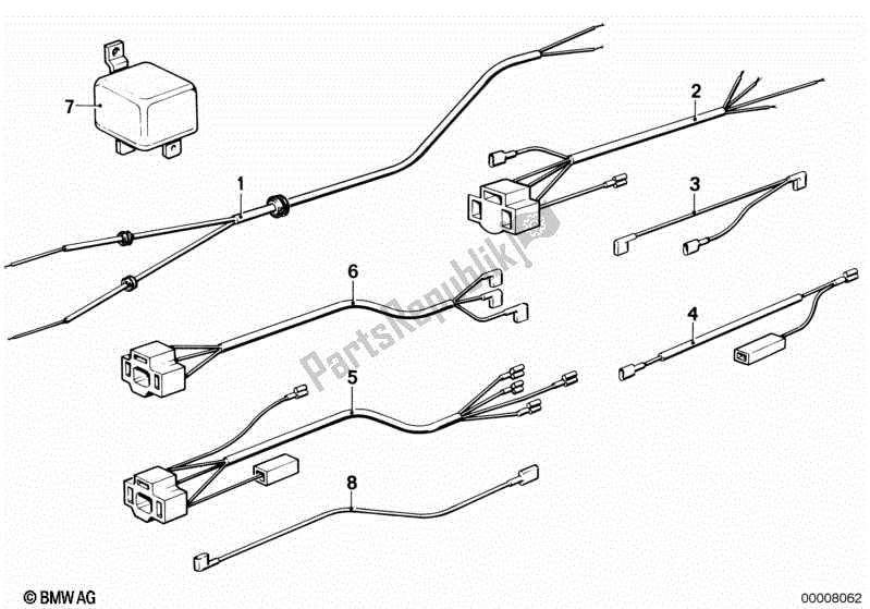 All parts for the Various Additional Cable Harnesses of the BMW R 100S 1000 1976 - 1980