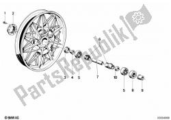 Wheel hub mounting parts rear