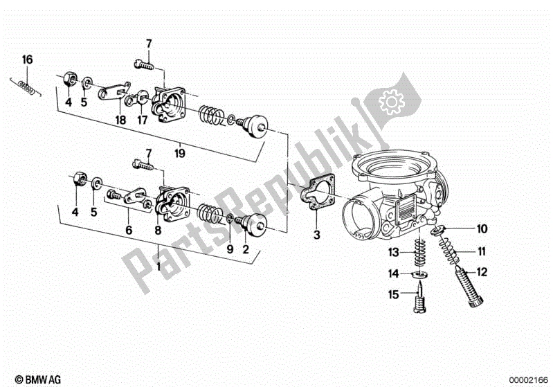 Alle onderdelen voor de Carburateur-choke-lichaam van de BMW R 100 /T 1000 1978 - 1984