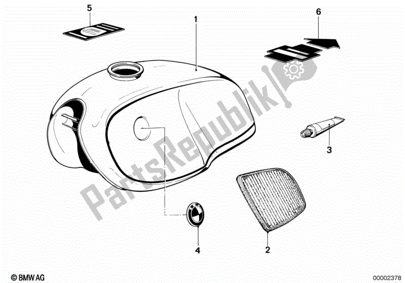 Alle onderdelen voor de Benzinetank van de BMW R 100 /T 1000 1978 - 1984