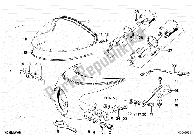 Alle onderdelen voor de Inbouwset Kuipbekleding van de BMW R 100 /T 1000 1978 - 1984