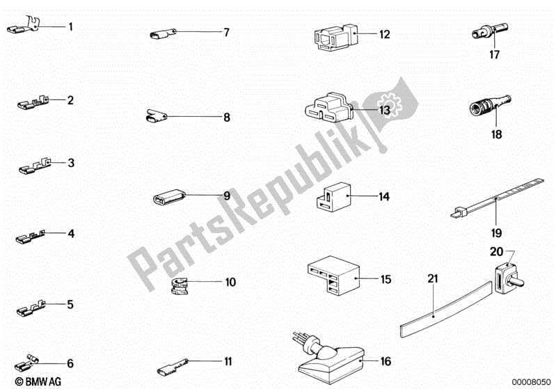 Alle onderdelen voor de Plug / Plug-aansluiting van de BMW R 100 /T 1000 1978 - 1984