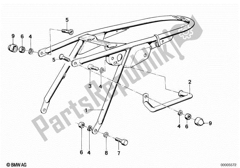 Alle onderdelen voor de Achterframe van de BMW R 100 /T 1000 1978 - 1984