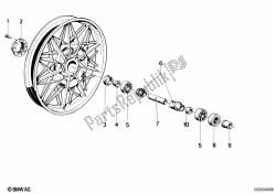 Wheel hub mounting parts rear