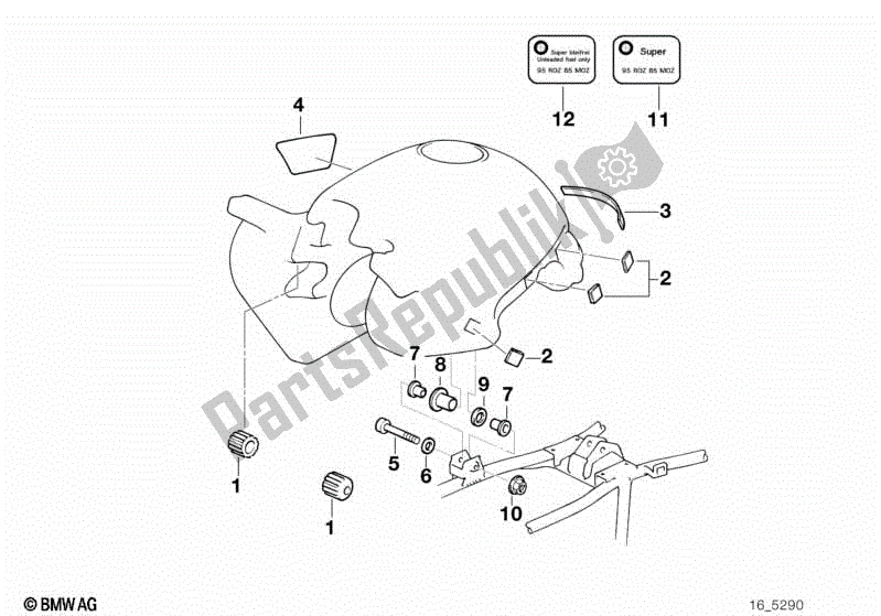 Toutes les pièces pour le Réservoir De Carburant / Pièces De Fixation du BMW R 1100 GS 259 E 1994 - 2000