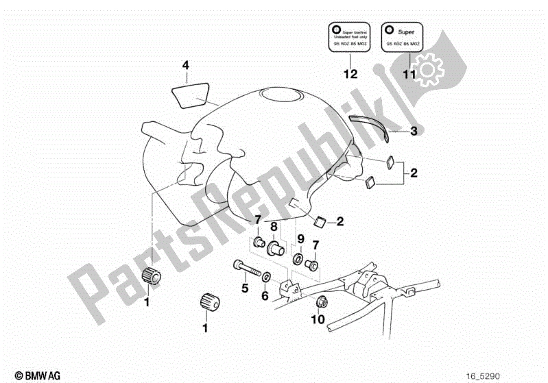 Toutes les pièces pour le Réservoir De Carburant / Pièces De Fixation du BMW R 1100 GS 259 E 1994 - 2000