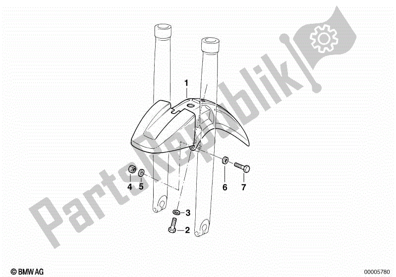 Toutes les pièces pour le Garde-boue Inférieur du BMW R 1100 GS 259 E 1994 - 2000