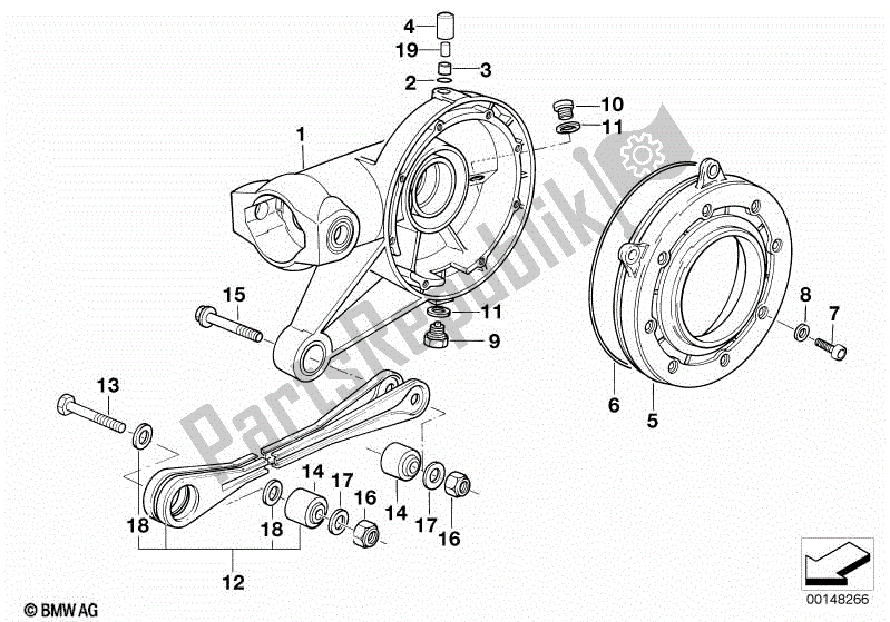 Toutes les pièces pour le Carter D'essieu Arrière Et Tige du BMW R 1100 GS 259 E 1994 - 2000