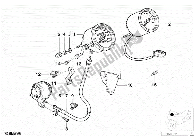 Todas las partes para Velocímetro / Rev. Mostrador de BMW R 1100 GS 259 E 1994 - 2000