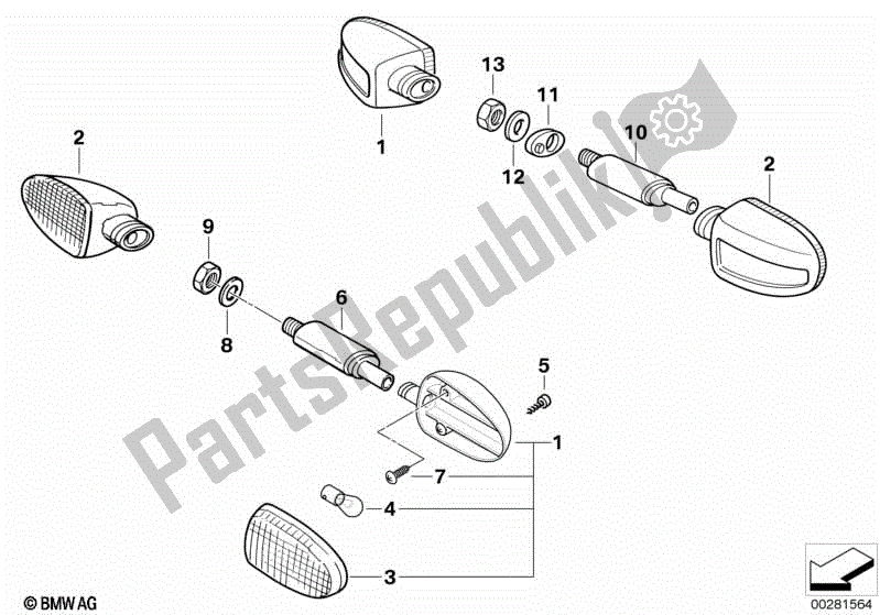 Toutes les pièces pour le Clignotants du BMW R 1100 GS 259 E 1994 - 2000