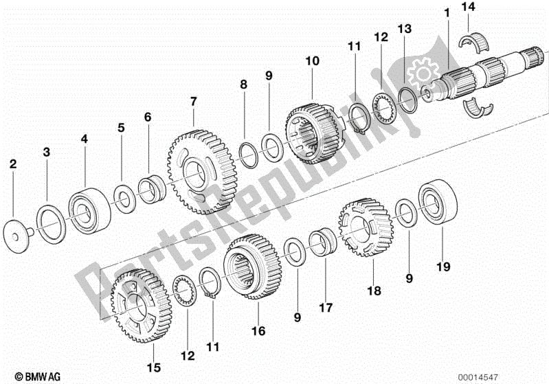 Todas las partes para Transmisión De 5 Velocidades Eje De Salida M 93, M 94 de BMW R 1100R 259 1994 - 2000