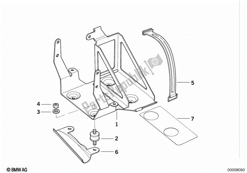 Wszystkie części do Taca Baterii BMW R 1100R 259 1994 - 2000