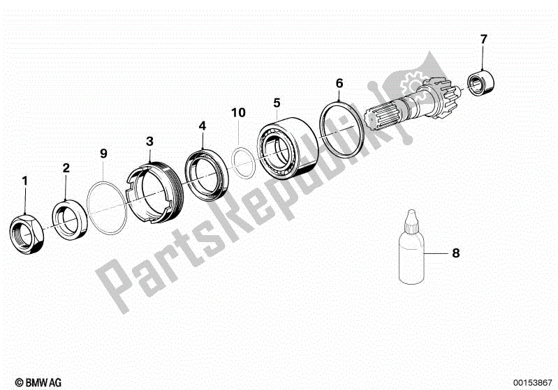 Todas las partes para Engranaje Cónico Y Anillos Espaciadores de BMW R 1100R 259 1994 - 2000