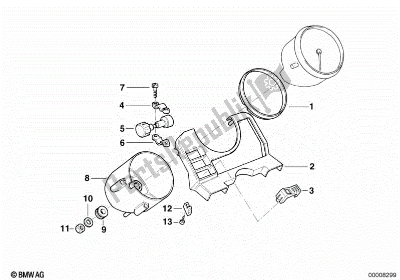 Wszystkie części do Cz?? Ci Do Monta? U Na Desce Rozdzielczej, Organy BMW R 1100R 259 1994 - 2000