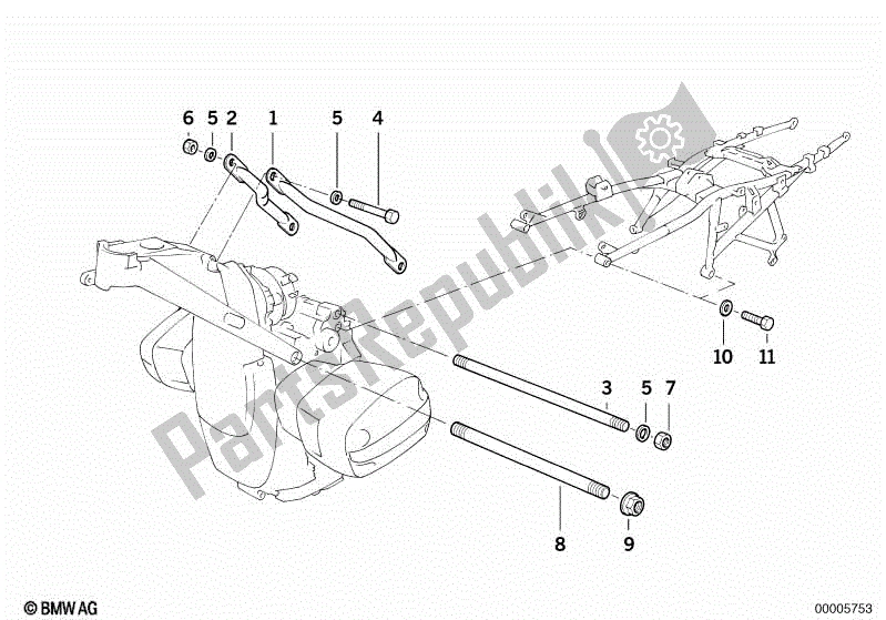 Wszystkie części do Zawieszenie Silnika BMW R 1100R 259 1994 - 2000