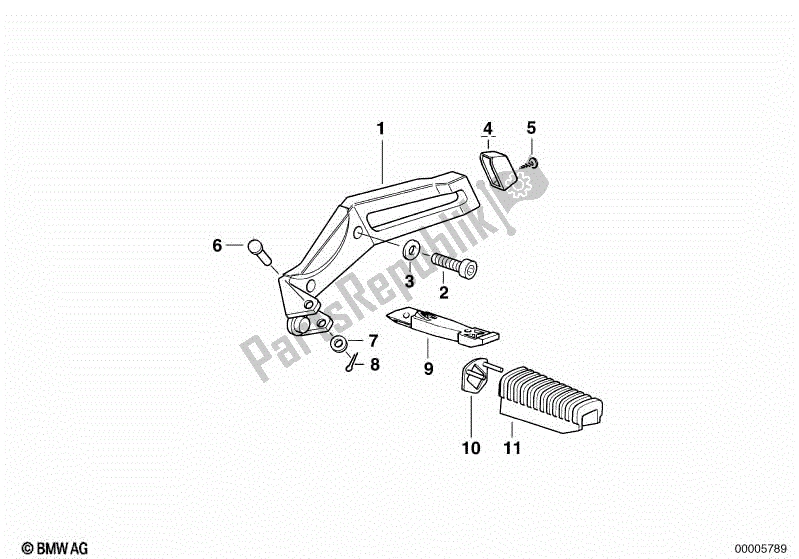 Todas las partes para Placa De Reposapiés / Reposapiés Trasero de BMW R 1100R 259 1994 - 2000