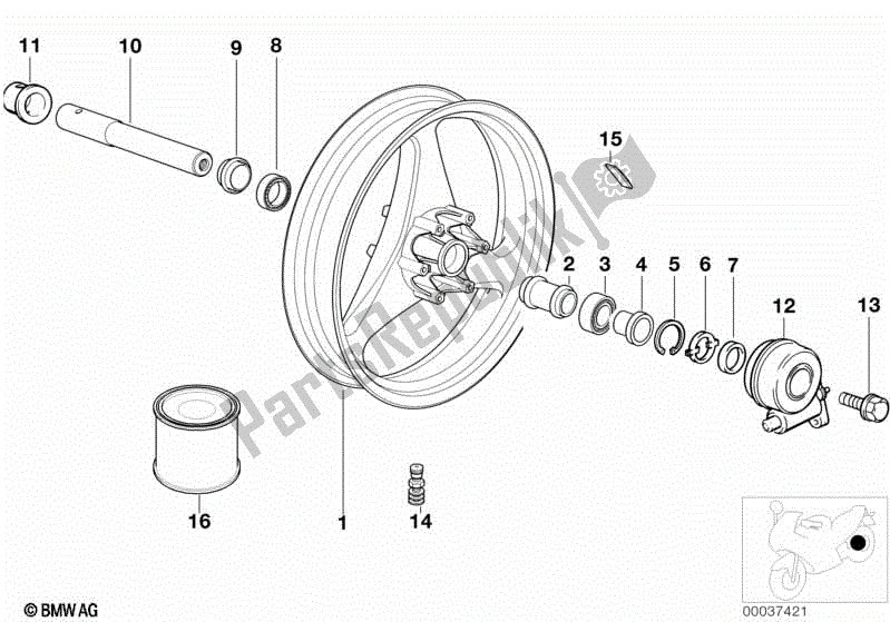 Wszystkie części do Przednia Srebrna, ? Eliwna Obr? Cz / Wa? Ek Wybierania BMW R 1100R 259 1994 - 2000