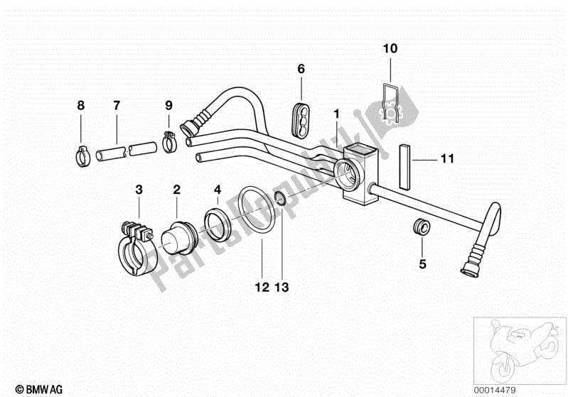 Todas las partes para Distribuidor De Combustible / Regulador De Presión de BMW R 1100R 259 1994 - 2000