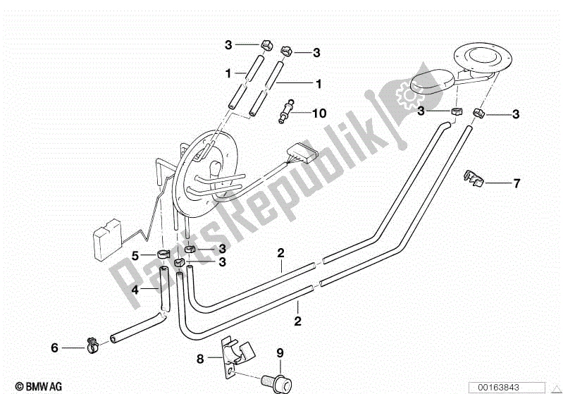 Todas las partes para Ventilación Del Tanque De Combustible / Piezas De Montaje de BMW R 1100R 259 1994 - 2000
