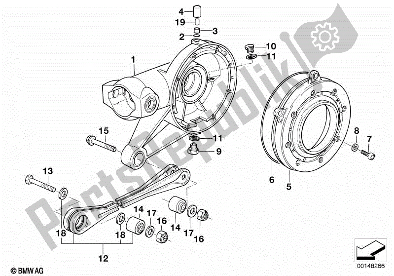 Wszystkie części do Obudowa I Dr?? Ek Tylnej Osi BMW R 1100R 259 1994 - 2000