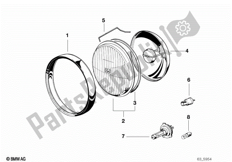 All parts for the Single Components For Headlight of the BMW R 1100R 259 1994 - 2000