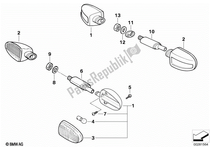 Todas las partes para Luces De Señal De Giro de BMW R 1100R 259 1994 - 2000