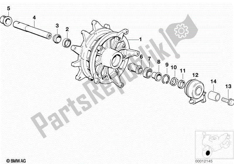 Todas las partes para Piezas De Montaje Del Cubo De La Rueda Delantera de BMW R 1100R 259 1994 - 2000