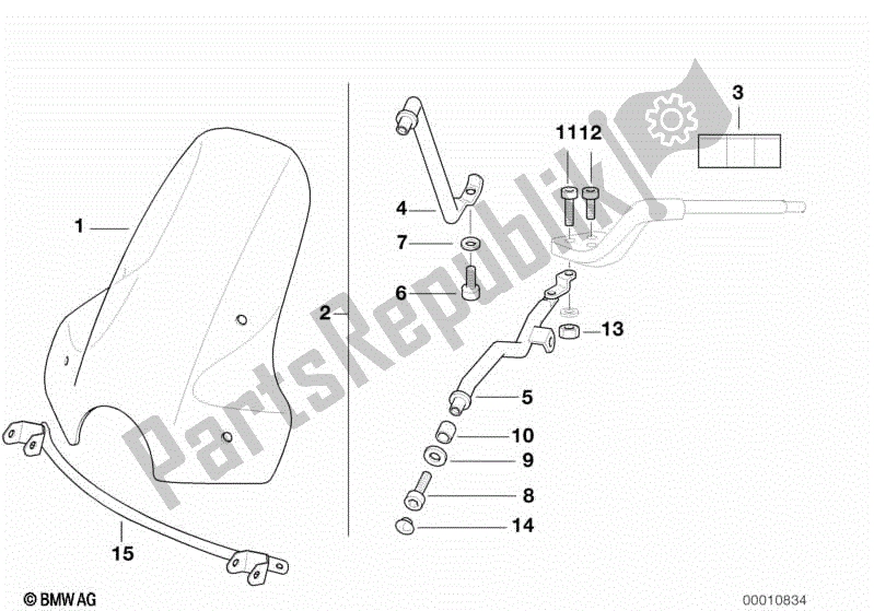 Todas las partes para Parabrisas, Solo Vehículos Oficiales de BMW R 1100R 259 1994 - 2000