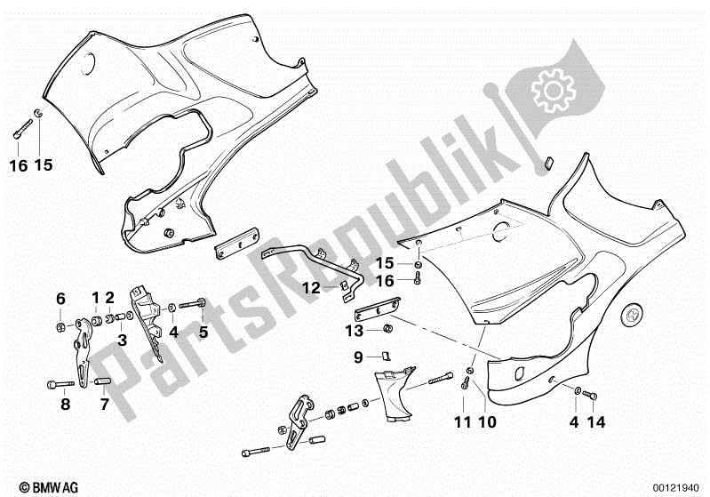 All parts for the Full Fairing/mounting Parts of the BMW R 1100 RS 259 S 1992 - 2002