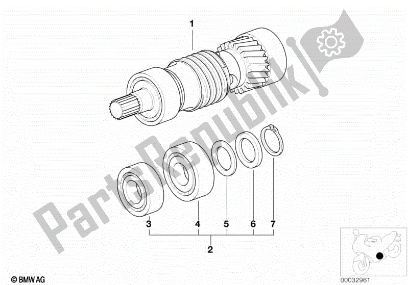 All parts for the 5-speed Trans. Drive Shaft M 97 of the BMW R 1100 RT 259 T 1995 - 2001