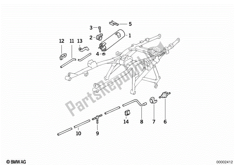 Alle onderdelen voor de Actief Koolfilter / Brandstofventilator van de BMW R 1100 RT 259 T 1995 - 2001