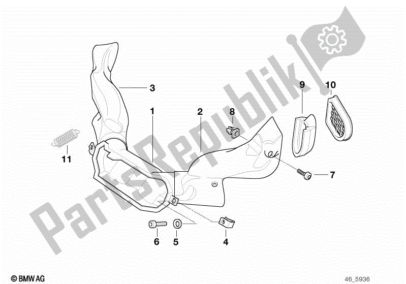 All parts for the Air Duct of the BMW R 1100 RT 259 T 1995 - 2001