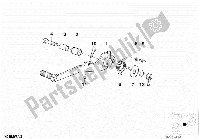 Alle onderdelen voor de Rempedaal van de BMW R 1100 RT 259 T 1995 - 2001