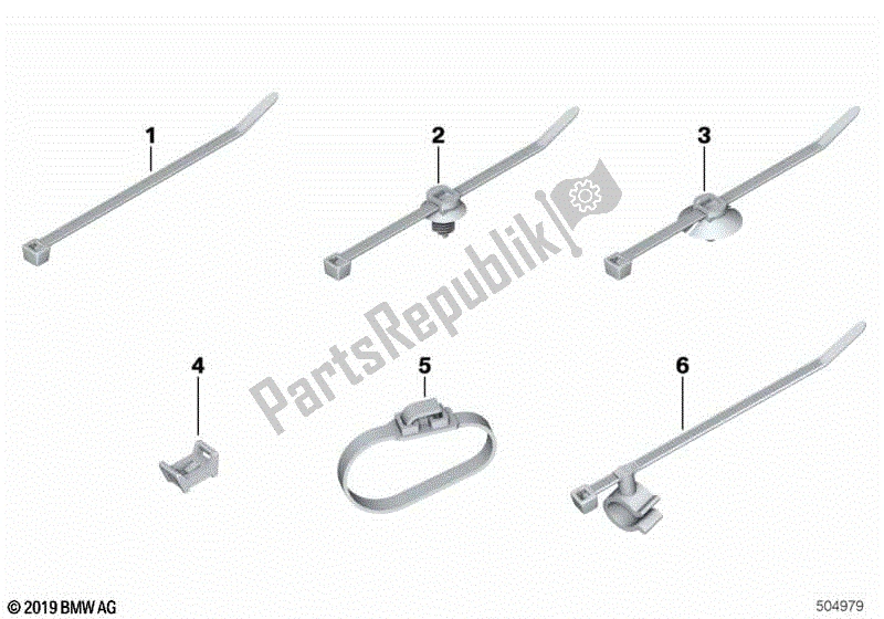 All parts for the Cable Tie, Cable Tie With Bracket of the BMW R 1100 RT 259 T 1995 - 2001