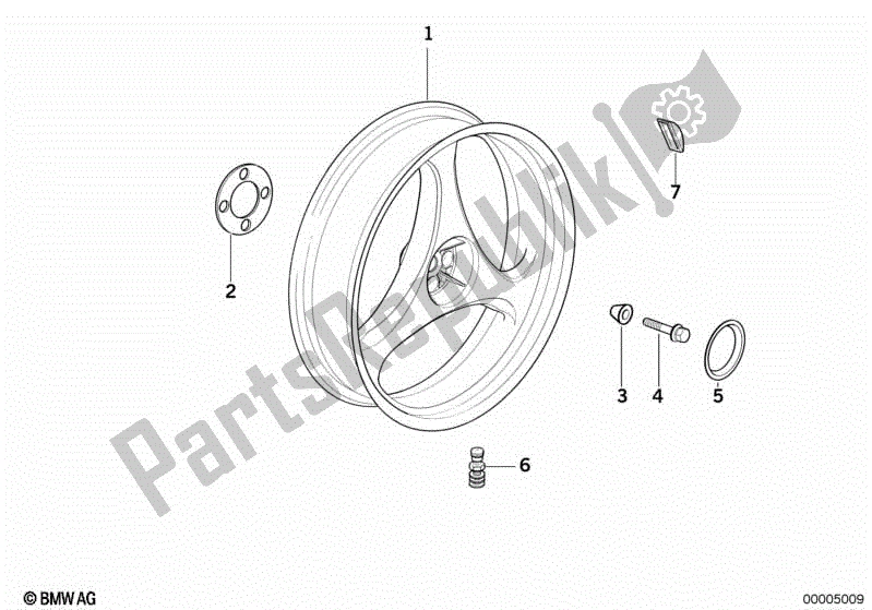 Todas as partes de Ferro Fundido Aro Prateado Traseiro do BMW R 1100 RT 259 T 1995 - 2001