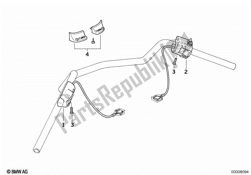 Alle onderdelen voor de Combinatieschakelaar Op Het Stuur van de BMW R 1100 RT 259 T 1995 - 2001