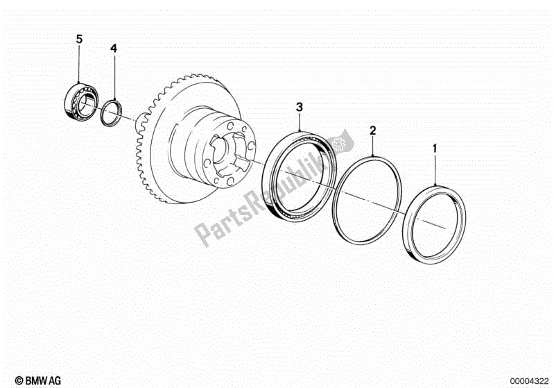 Alle onderdelen voor de Crowngear En Afstandsringen van de BMW R 1100 RT 259 T 1995 - 2001