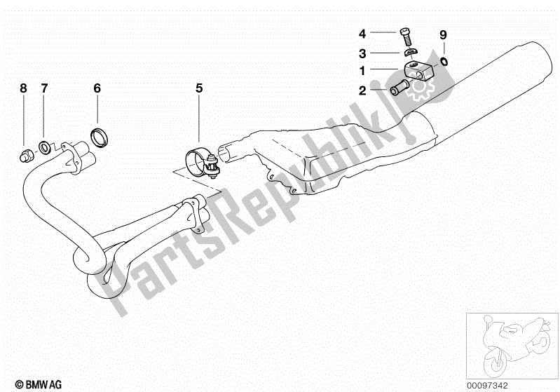 Tutte le parti per il Parti Del Sistema Di Scarico Con Supporti del BMW R 1100 RT 259 T 1995 - 2001