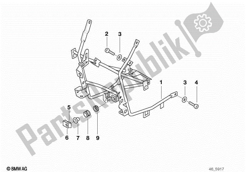 Alle onderdelen voor de Kuipsteun van de BMW R 1100 RT 259 T 1995 - 2001