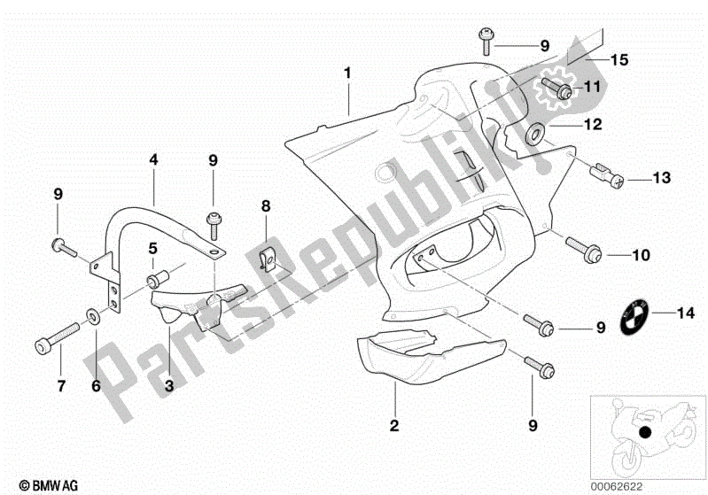 All parts for the Fairing Side Section of the BMW R 1100 RT 259 T 1995 - 2001