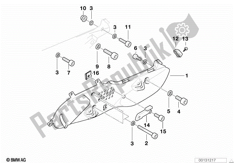 Alle onderdelen voor de Voetsteunplaat / Bevestigingsdelen van de BMW R 1100 RT 259 T 1995 - 2001