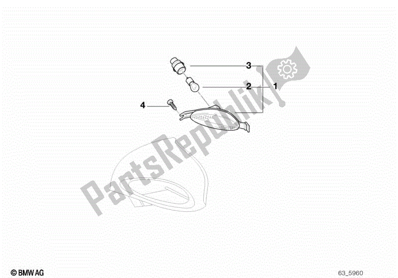All parts for the Front Turn Indicator of the BMW R 1100 RT 259 T 1995 - 2001