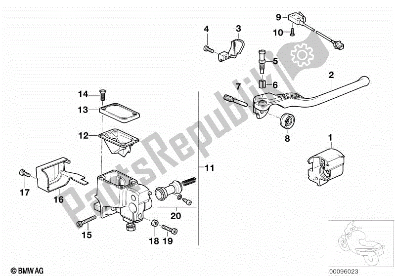 All parts for the Handle Unit Right/single Parts of the BMW R 1100 RT 259 T 1995 - 2001